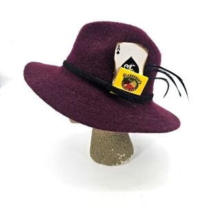 Custom wool feather festival hat new